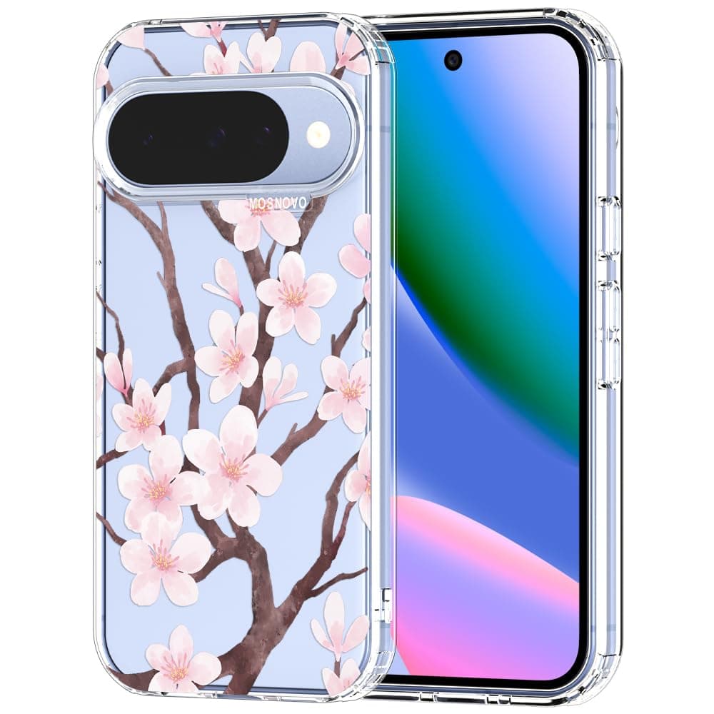 MOSNOVO Case for Google Pixel 9 & Pixel 9 Pro, [Buffertech 6.6ft Military-Grade Drop Protection] [Anti Peel Off Tech] Clear TPU Bumper Phone Case Cover Design - Eucalyptus — view 48