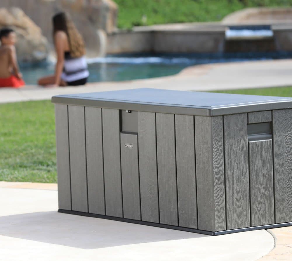 LIFETIME Plastic Wood Grain Textured Storage Box Desert Sand/Grey, 151x72x69 cm — view 5