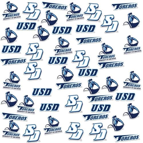 University of San Diego Spirit Logo Vinyl Large Deluxe Stickers Variety Pack - Laptop, Water Bottle, Scrapbooking, Tablet, Skateboard, Indoor/Outdoor