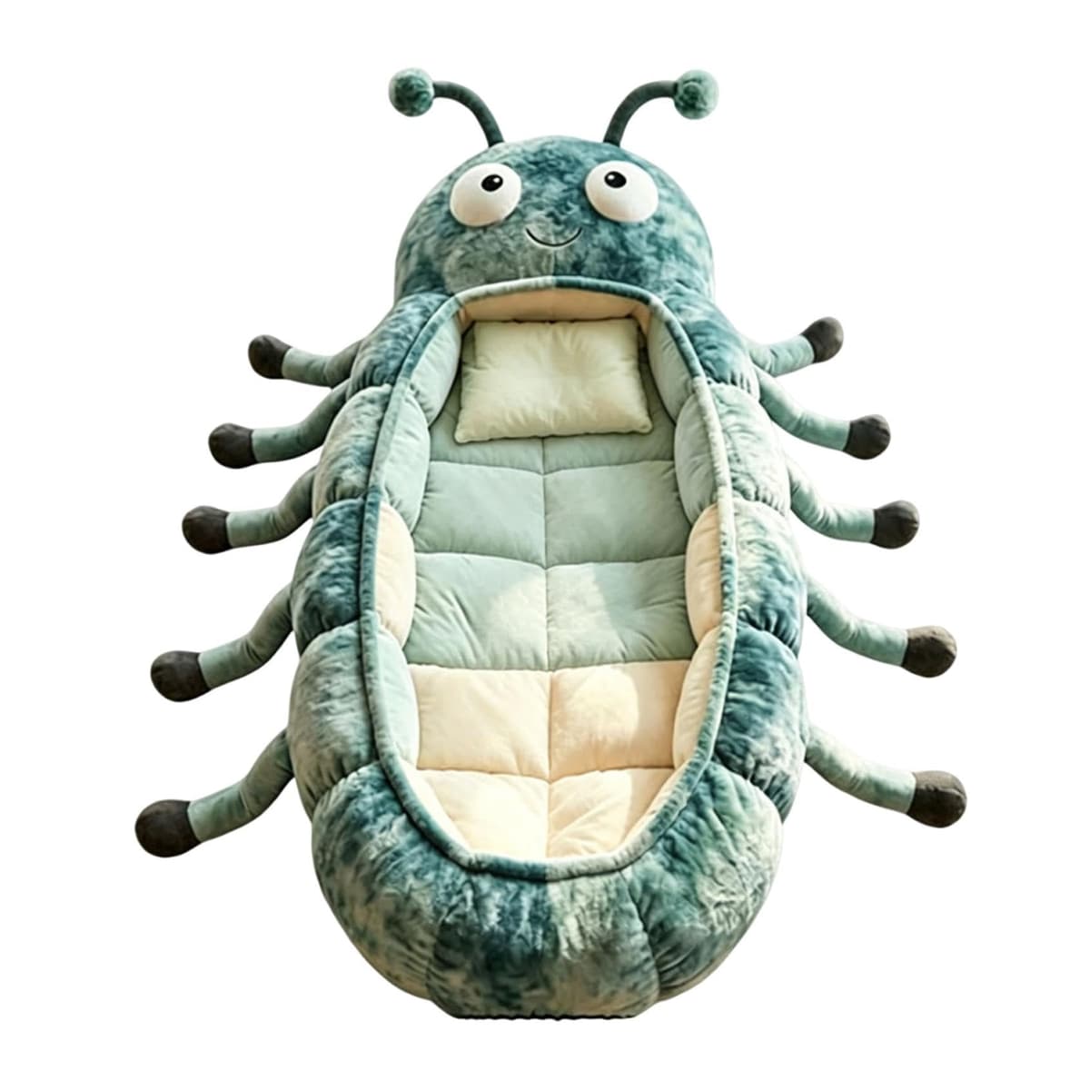 Hugging Caterpillar Sleeping Bags, Plush Cocoon Full-Body Lounger, Animal Sleeping Bag for Adults Kids, Indoor Nap Pod, Cozy Reading Nest, Soft Floor Lounger for Relaxation Travel & Indoor Use — view 4