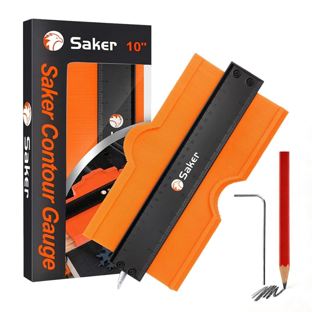Saker Contour Gauge Tool for Woodworking & DIY, Profile Gauge with Lock,Gift for Him Men, Accurate Shape Duplicator for Flooring, Tile, Trim & Home Improvement Projects