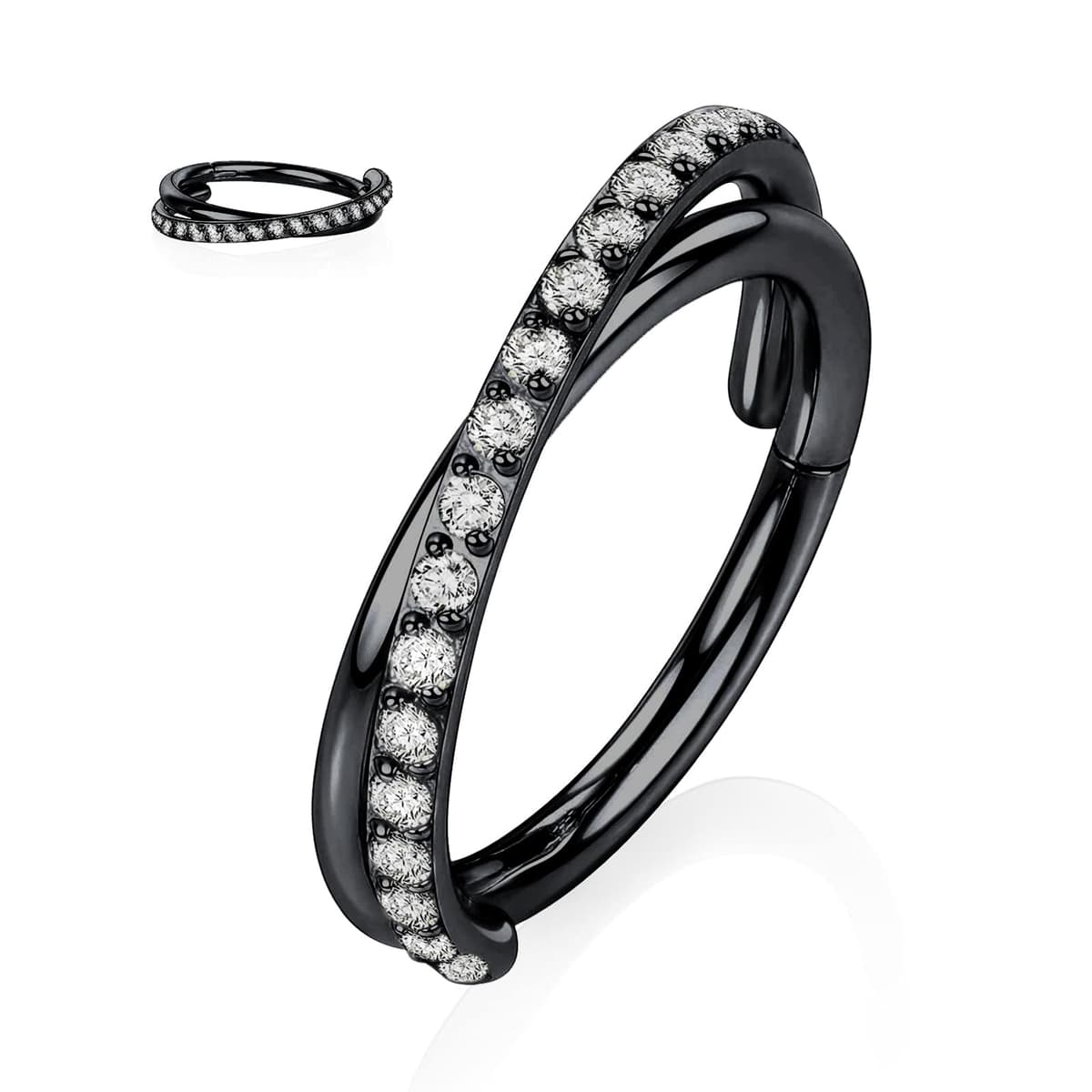Yrogcu 20G 18G 16G 14G Single/Double Hoop Stainless-Steel Seamless-Hinged-Piercing Segment-Clicker Nose-Ring-Hoop : Diameter 6mm 8mm 10mm 12mm Cartilage Earrings — view 55