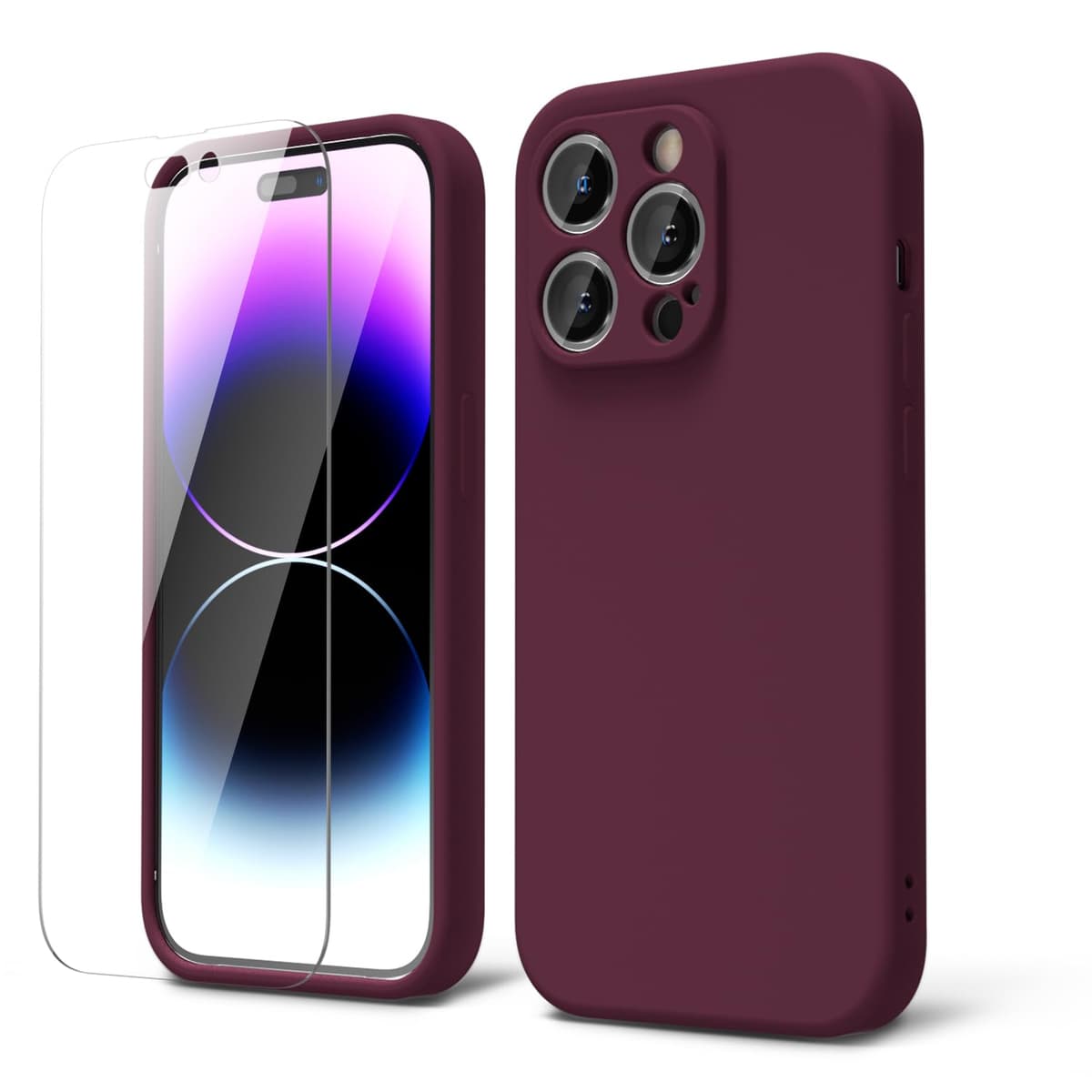 oakxco for iPhone 17 Pro Max Phone Case Liquid Silicone, Cute Thin Slim Grip Soft Rubber Gel for Women Men, Smooth Matte TPU Plain Solid Color Girly Simple Case with Camera Cover, Light Pink — view 472