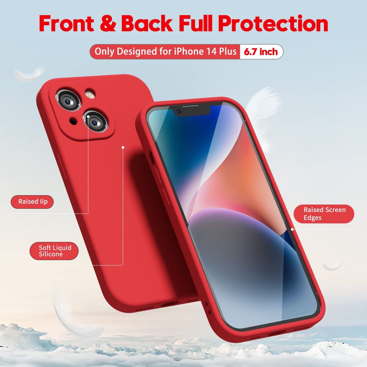 oakxco for iPhone 17 Pro Max Phone Case Liquid Silicone, Cute Thin Slim Grip Soft Rubber Gel for Women Men, Smooth Matte TPU Plain Solid Color Girly Simple Case with Camera Cover, Light Pink — view 1692
