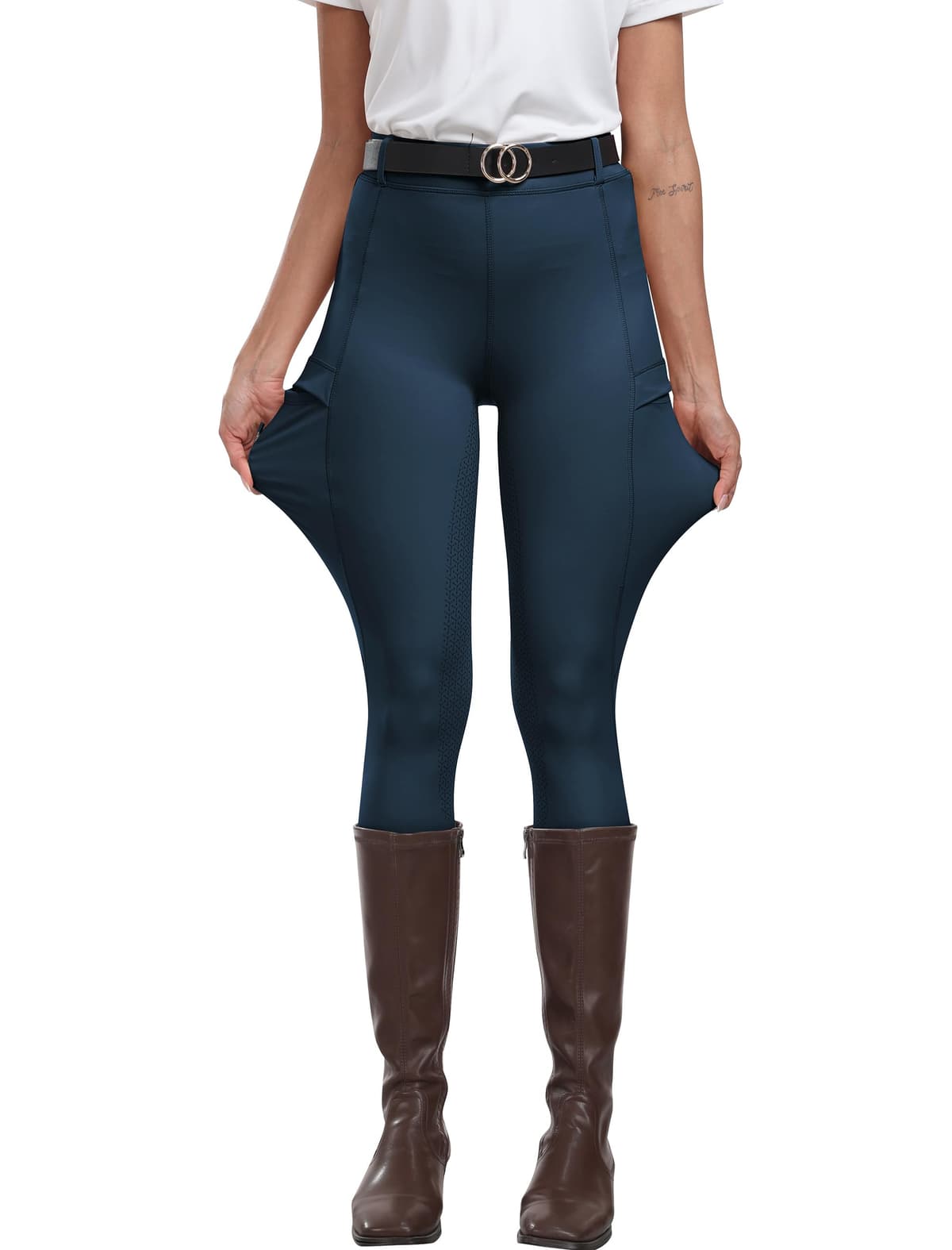 MoFiz Pantalones Hipica Mujer Pantalones Ecuestres Silicon Full Seat Mallas Equitacion Pantalones para Verano — view 3