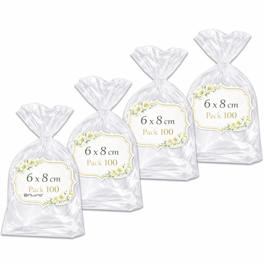 Ofituria Bolsas Celofán Transparente 10 x 15 cm, Bolsas Transparentes para Chuches y Regalos – Bolsas Plastico Transparente para Cumpleaños Infantiles, Galletas y Detalles, 1 Pack (100 Bolsas) — view 10