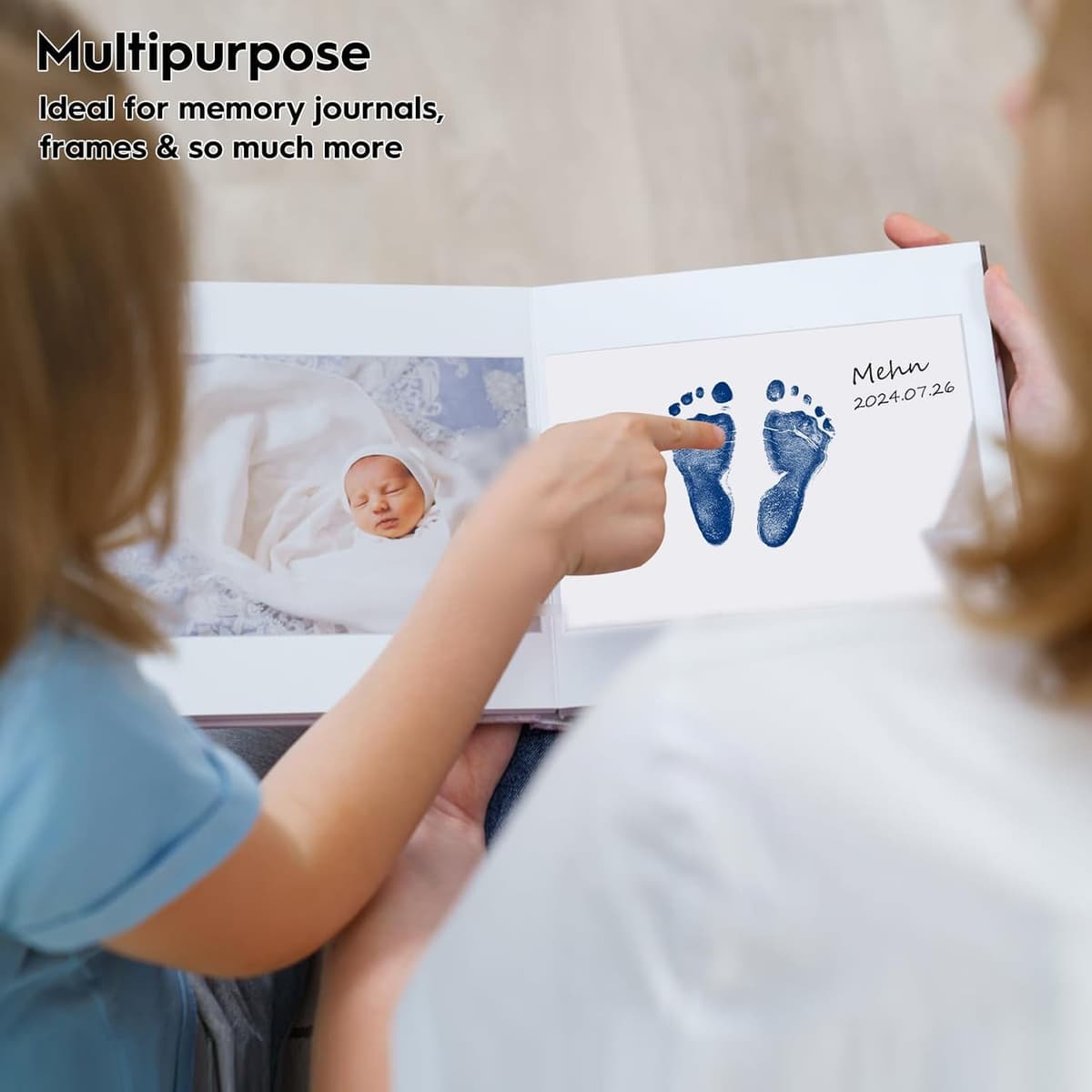TATUNER Baby Hand and Footprint Kit Inkless - Mess Free Ink Pad, Paw Print Kit for Dogs and Cats, Safe Clean Touch Ink Pads for Newborn Handprints — view 15