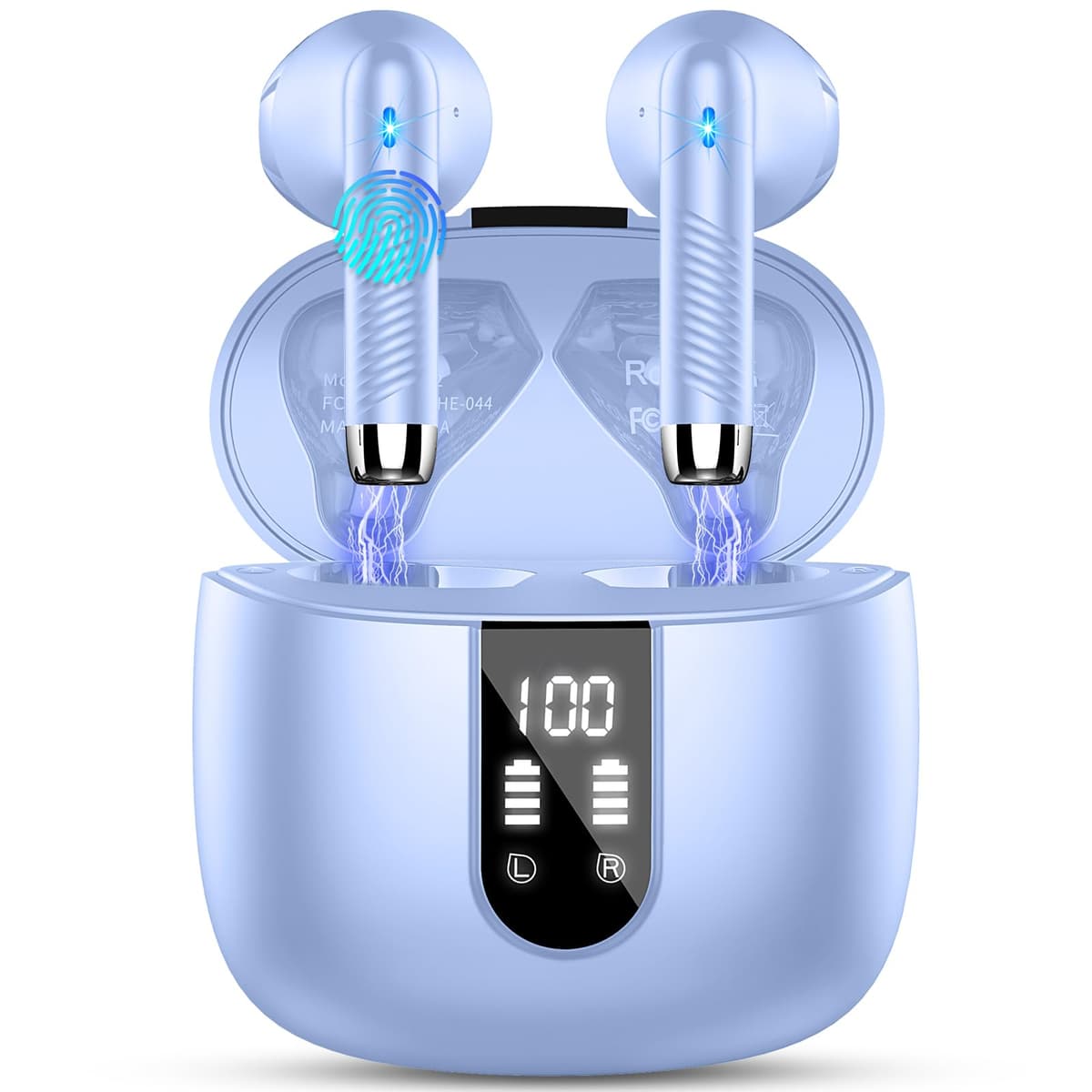 Auriculares Inalámbricos Bluetooth, Auriculares Bluetooth 5.4 HiFi Estéreo, 56H Cascos Inalambricos Bluetooth con ENC Reducción de Ruido, Pantalla LED, USB-C, Control Táctil, IP7 Impermeable Audifonos — view 8