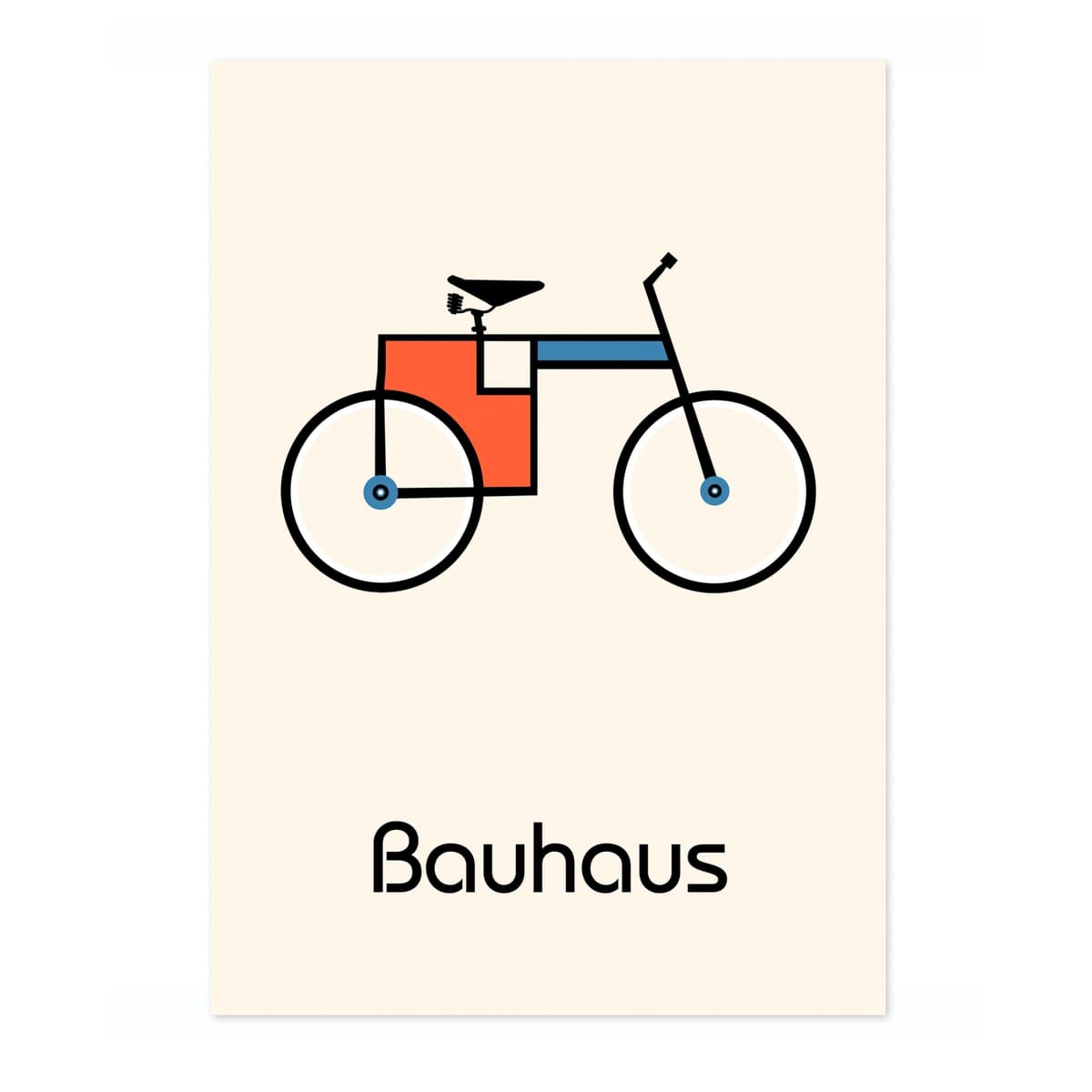 Bicycle Bauhaus Poster, Bauhaus Print, Framed Abstract Art, Mid-Century Wall Art, Modern Home Decor, Gift Idea, Archival Matte, A5 (Print Only) - 21x14.8cm