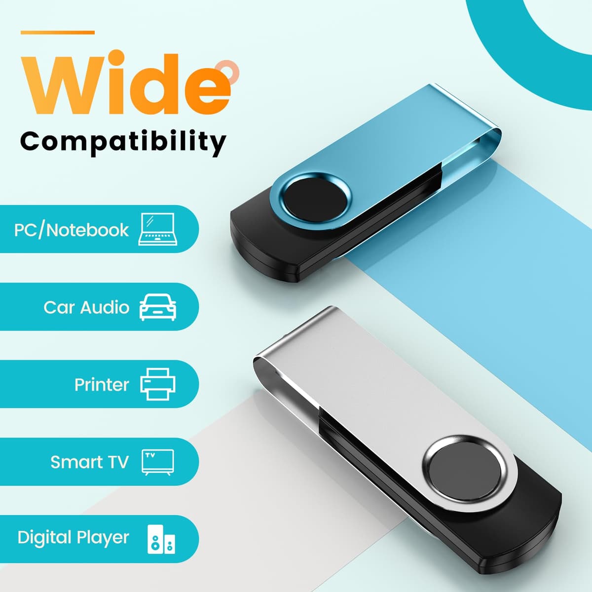 8GB 10 Piezas Memorias USB - Pendrive - Kepmem Rotatorio Multicolors USB 2.0 Memory Stick — view 4