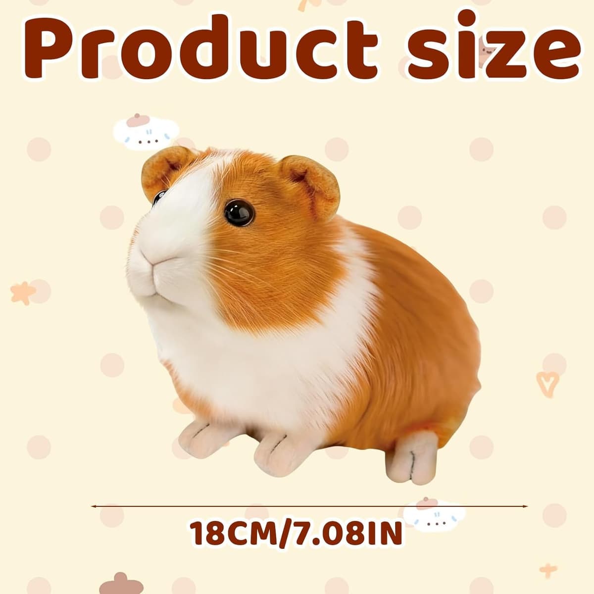 Guinea Pig Plush, Guinea Pig Teddy with Soft Plush Material, Realistic Stuffed Animal for Home Decoration and Daily Companionship, Cuddly Guinea Pig Soft Toy for Animal Lovers — view 2