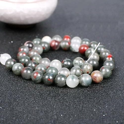 Gemstone Beads for Jewelry Making, Sold per Bag 5 Strands Inside, African Blood Jasper 6mm — view 4