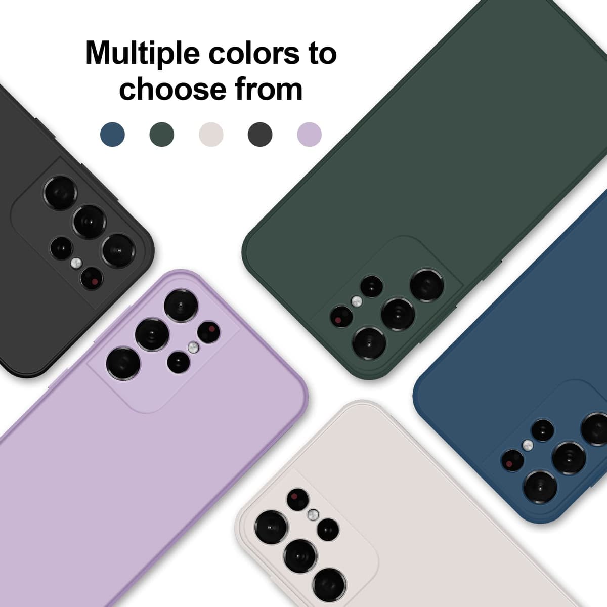 GiiYoon Case Compatible with Samsung Galaxy S21 Ultra 5G, Silky-Soft Touch Full-Body Protective Phone Silicone Case, Shockproof Cover with Microfiber Lining, Black — view 8