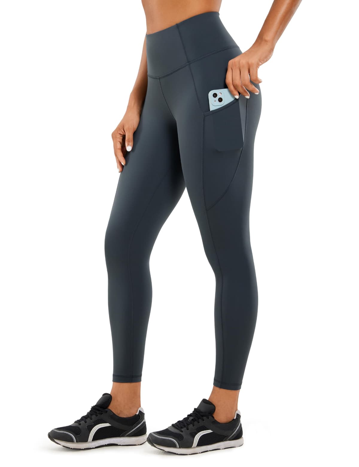 CRZ YOGA Women's Naked Feeling Gym Leggings Squat Proof High Waist Yoga Pants Sports Tights with Pockets - 25 Inches — view 9
