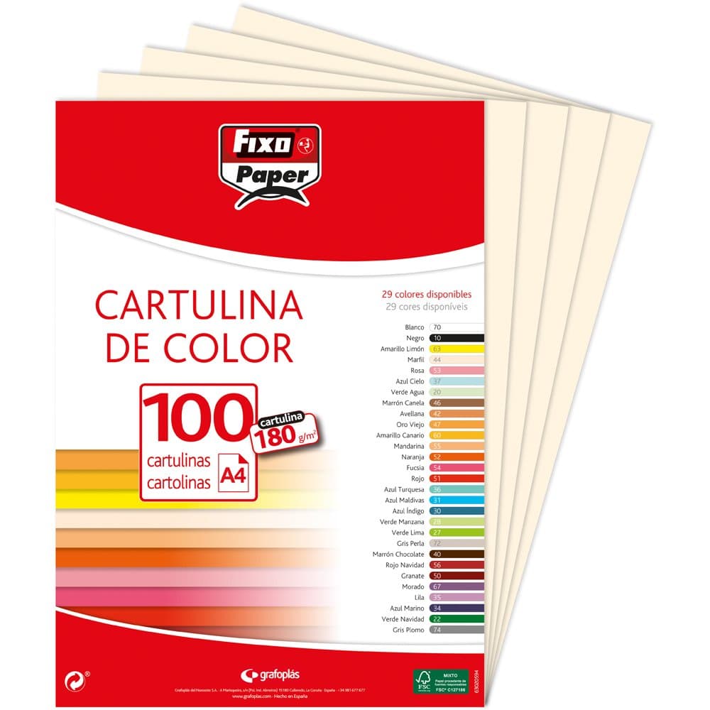 Fixo Paper 11110470 - Pack de 100 – Cartulina blanca A4, 180g — view 106