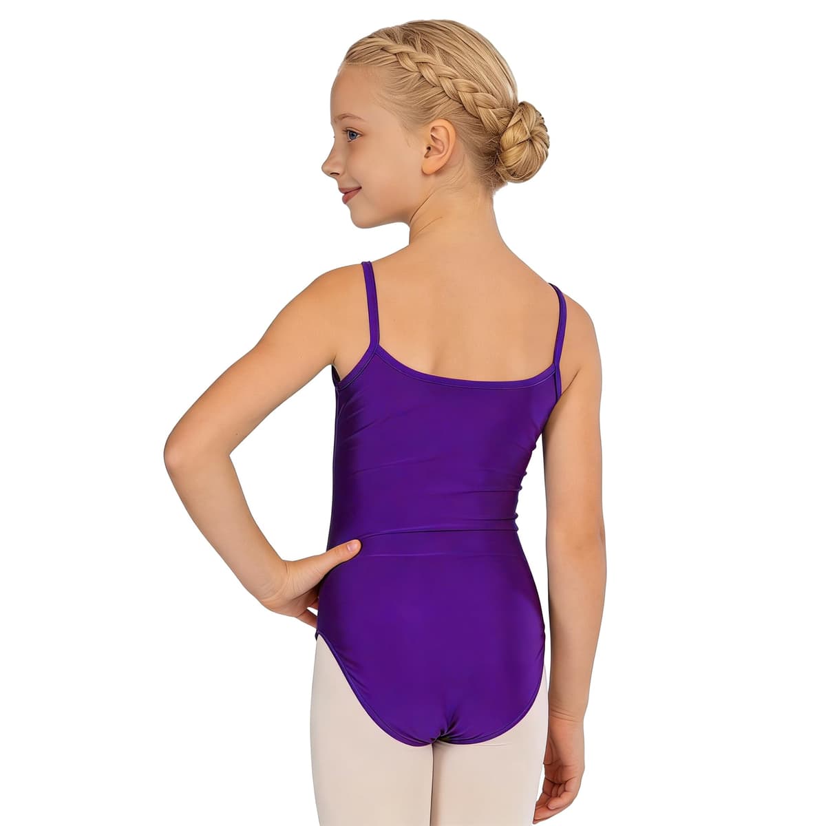Wildarms Maillot Gimnasia Niña, Leotardo Ballet Sin Mangas, Cuello Redondo, Traje de Danza 1-12 Años — view 3