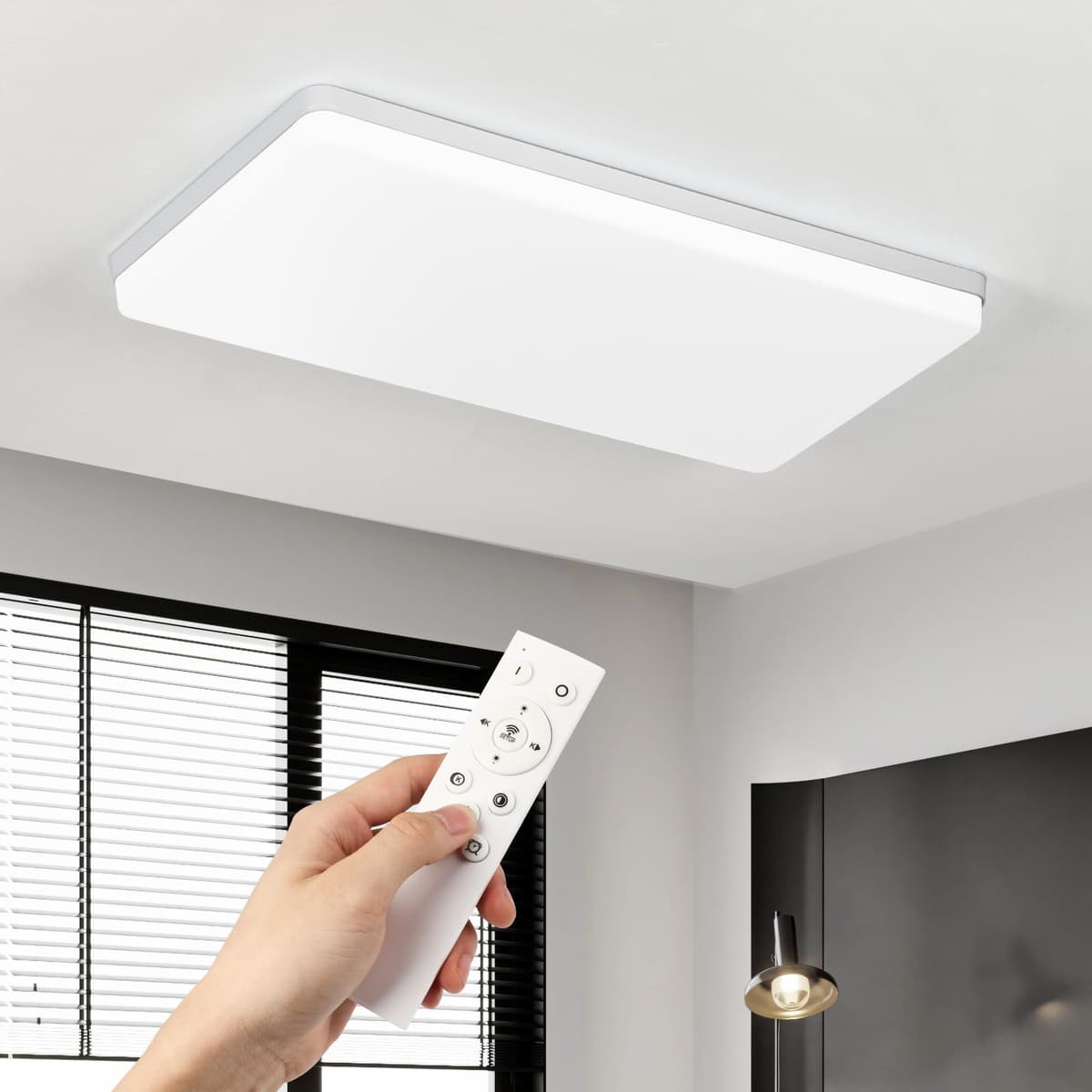 EASY EAGLE LED Lámpara de Techo 48W 4800LM Moderna Cuadrada Plafón Luz Led 6500K Lámpara Panel IP44 Impermeable para Baño Sala Dormitorio Cocina Oficina Comedor Ø30CM — view 15