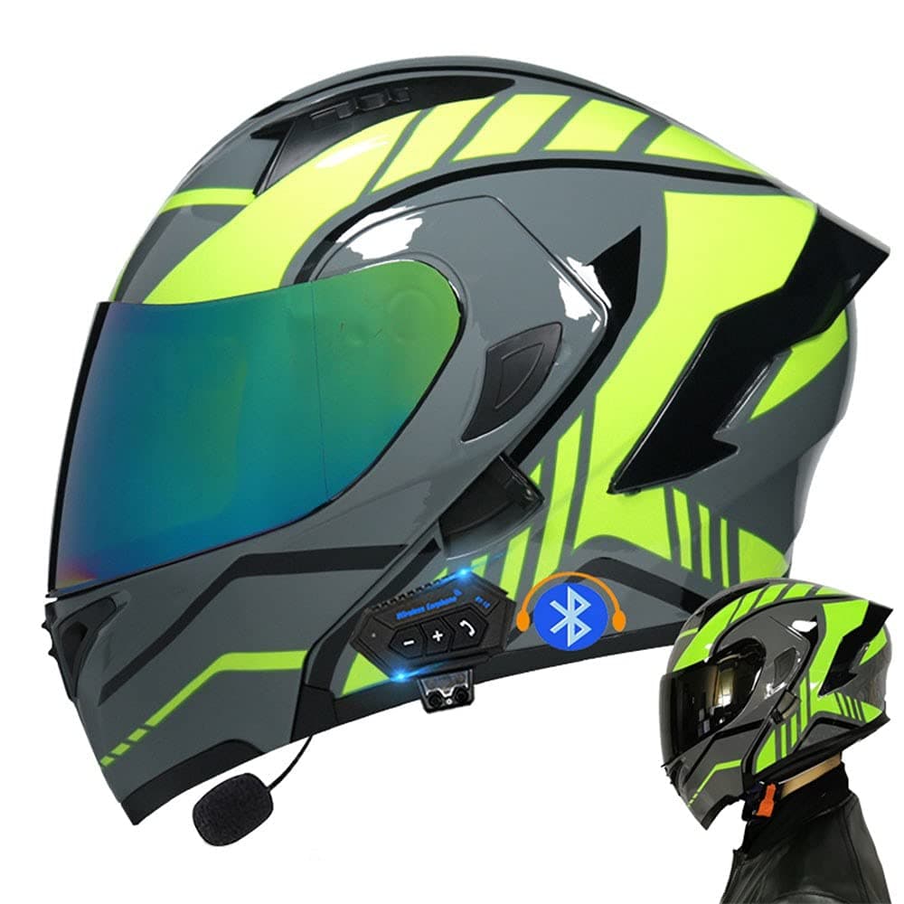 Modular Bluetooth Integrated Motorcycle Helmet, with Double Visor, Motorcycle Helmets, ECE Homologated, for Women and Men, Breathable and Comfortable — view 14