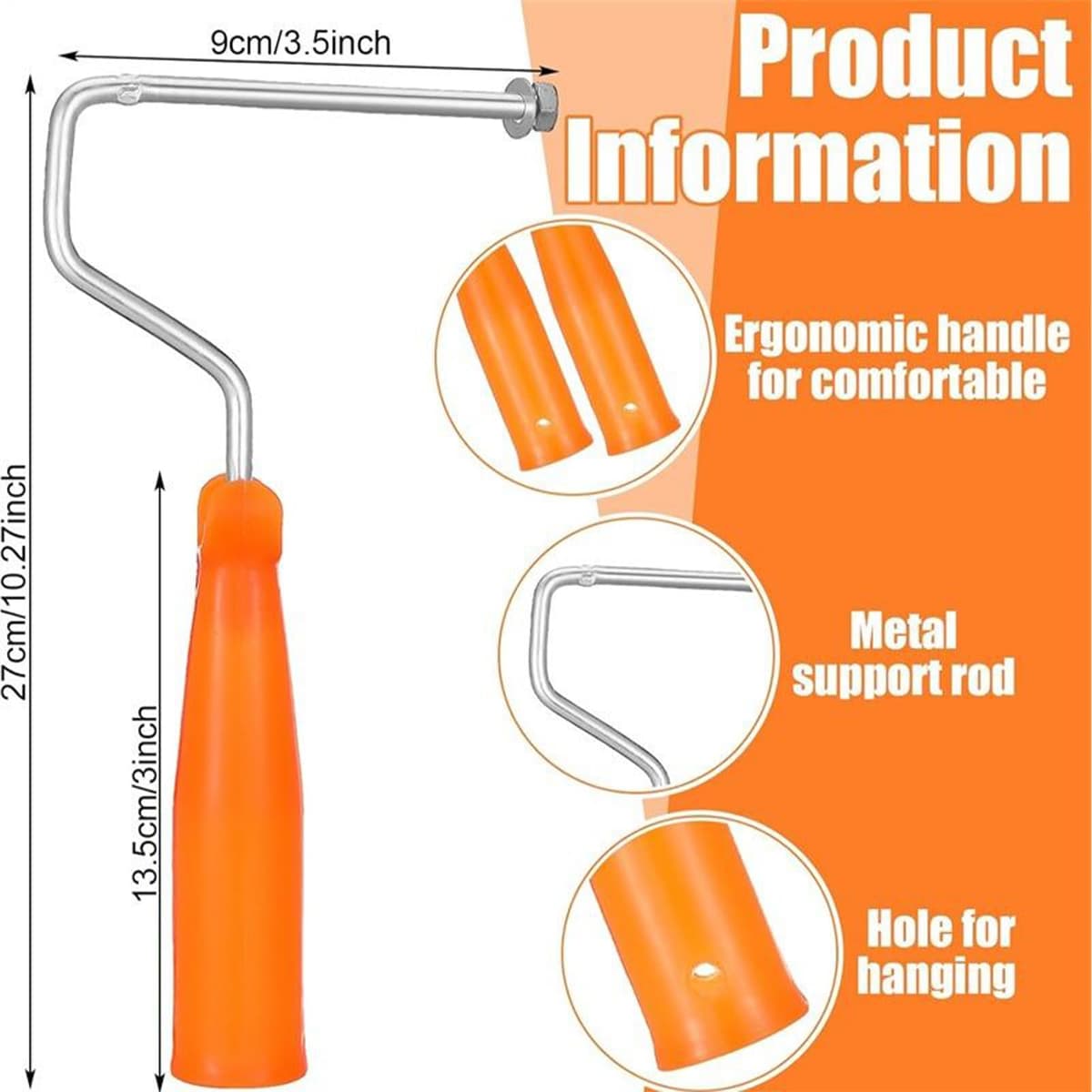 Wall Paint Roller, Painting Roller Tool Kit, 10 Piece Applicator Set, Hand Tools with Replacement Covers, Ideal for Home Improvement Projects, 10.63x3.54x5.31 inches — view 2