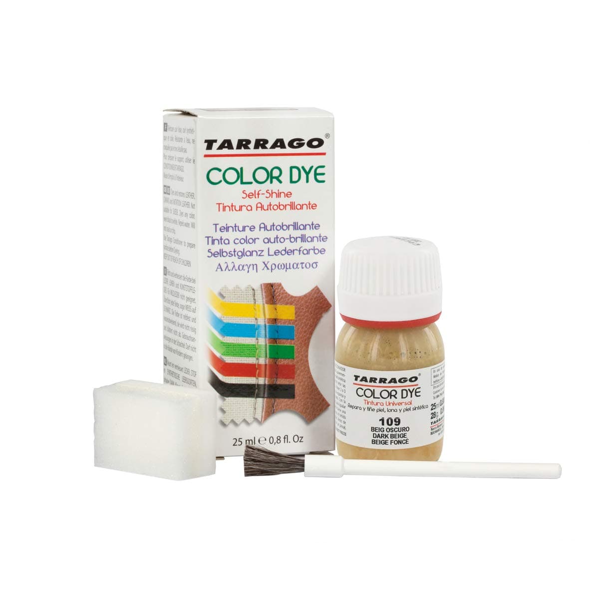 Tinte para Zapatos y Bolsos de Cuero y Textil con Esponja y Brocha | Cubre Rozaduras y Desgastes del Calzado | Gama de 90 colores — view 23