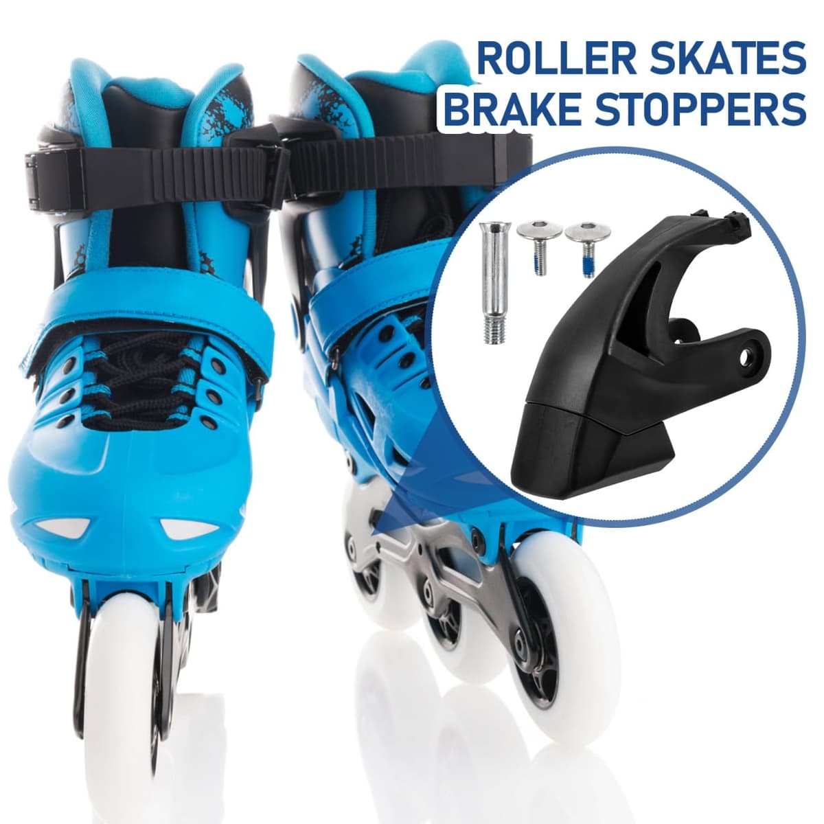 Anneome Tope de freno para patines en línea y patines en línea, tope universal de repuesto, resistente pastilla de freno de 4,13 x 3,46 x 1,57 pulgadas para un control seguro y paradas estables al — view 4