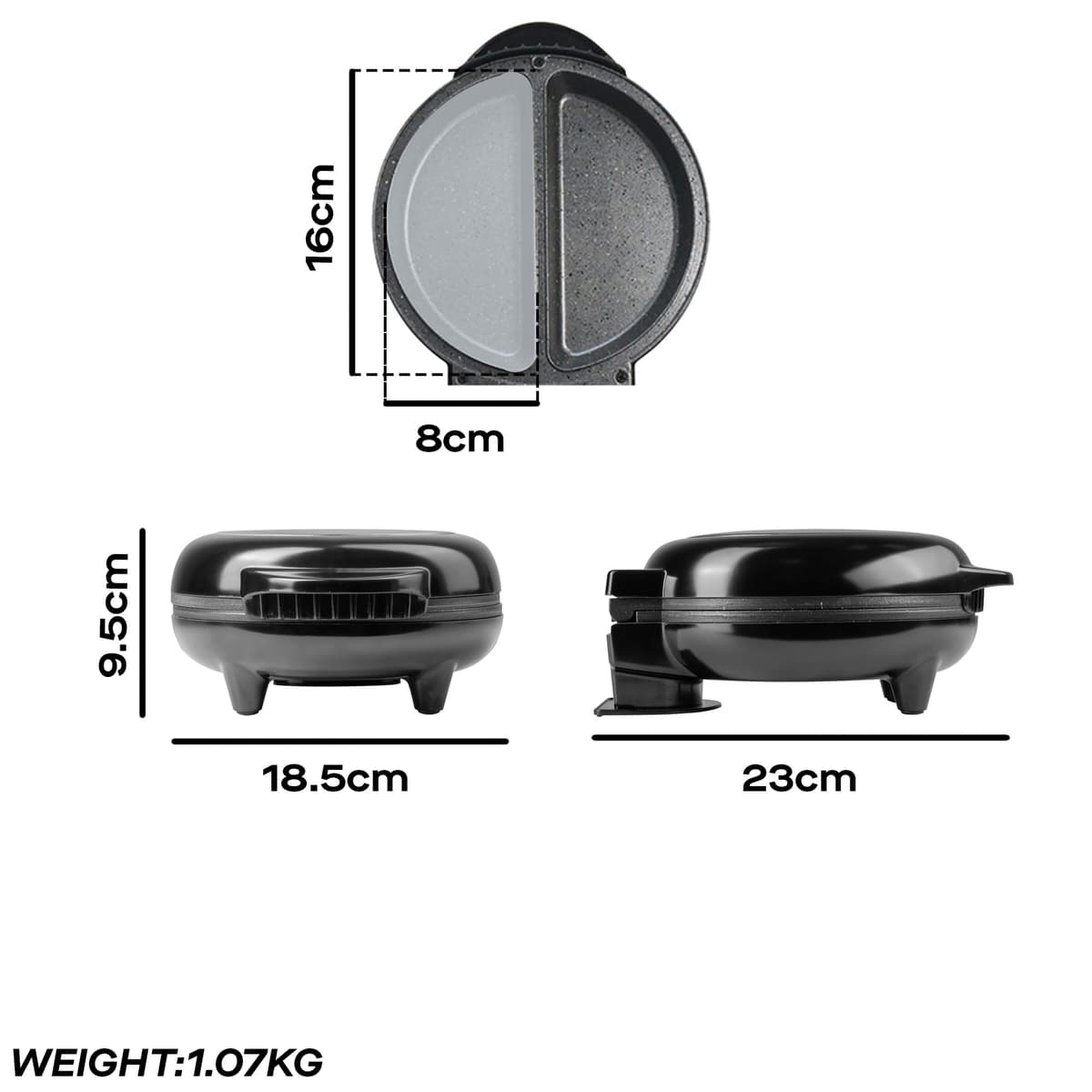 Daewoo Deep Fill Omelette Maker, Dual Non-Stick Plates, Electric 750W Omelette Cooker, Fast, Fluffy Homemade Omelettes – Compact & Easy Clean Breakfast Appliance — view 6