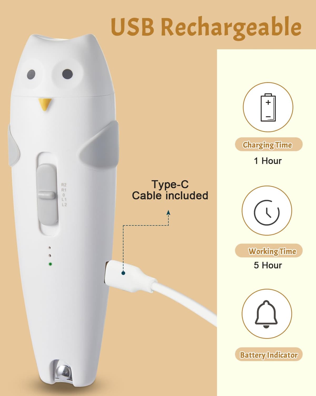 Lictin Set para Cuidado del Bebé-26 en 1 recargable cortaúñas eléctrico para bebé set, Lima de uñas para bebés con iluminación automática, Portátil Kit de Aseo para Bebés, ¡gran idea de regalo — view 5