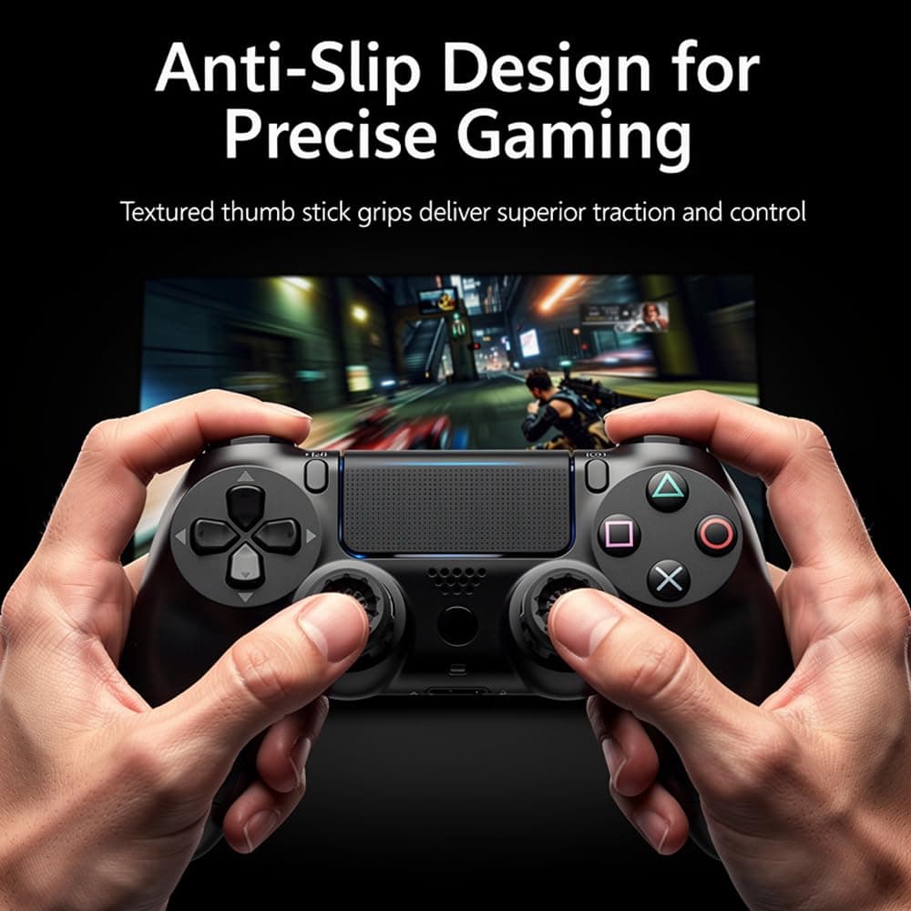 White Thumb Stick Grips for PS5 & PS4 Controllers, Anti-Slip Silicone Controller Thumb Grips, Joystick Grip Caps to Improve Accuracy & Reduce Fatigue, Gaming Analog Stick Covers (2PCS) — view 3