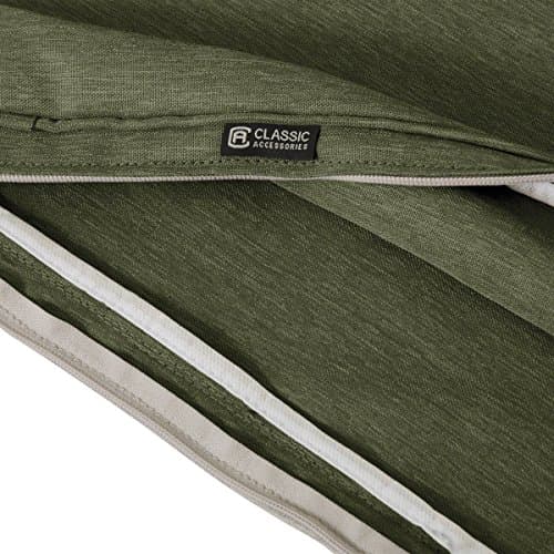 Classic Accessories 62-004-HFERN-EC Montlake Cont. Seat Cushion Foam and Slip Cover, Heather Fern, 18" wide x 18" deep x 2" thick contoured — view 7