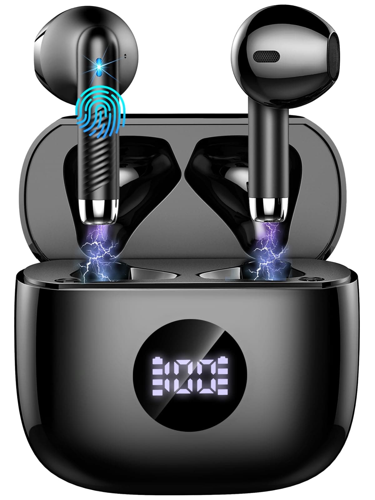 Wireless Earbuds, Bluetooth 5.4 Headphones in Ear with 4 ENC Noise Cancelling Mic, Bluetooth Earbuds 40Hrs Playtime, HiFi Stereo Deep Bass Wireless Earphones, IP7 Waterproof USB-C Fast Charge White — view 13
