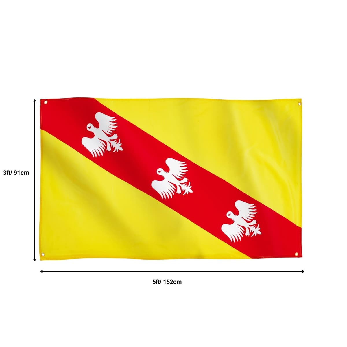Runesol Cornwall Flag - 91x152cm, 3ft x 5ft, Cornish Flag, 4 Grommets, Eyelet in Every Corner, Premium Quality, Inside & Outside Use, Vivid Colours — view 227