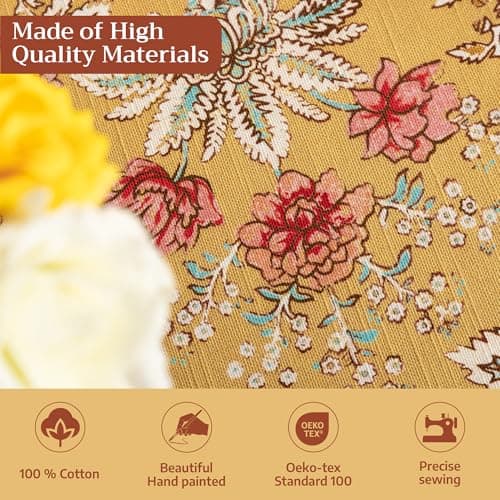 Maison d' Hermine Table Cloth Square Table 100% Cotton 54 x 54 Inches Tablecloth Reusable Decorative for Dining Kitchen Room Farmhouse Party Home Hotel Restaurant Spring Summer - Marquise — view 2