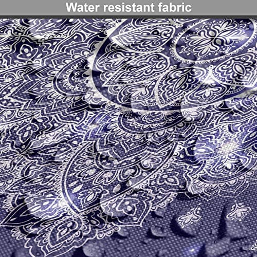 Ambesonne Ethnic Fabric by The Yard, Floral Ornament Round Mandala Paisley Inspired Retro Style, Decorative Fabric for Upholstery and Home Accents, 3 Yards, Blue Indigo — view 5