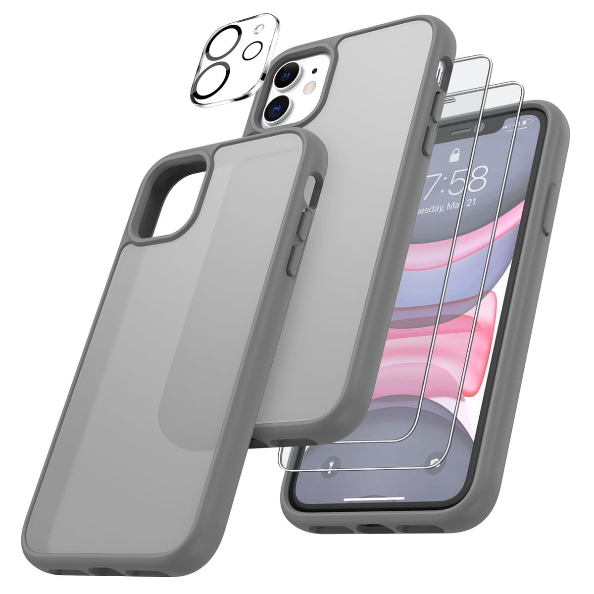 FLLAO 4 en 1 Funda para iPhone 15 con 2 Protector Pantalla y 1 Protector Lente Cámara, [Almohadilla de Aire integrada] Antigolpes Antiarañazos Carcasa 6,1 Pulgadas, Transparente — view 94