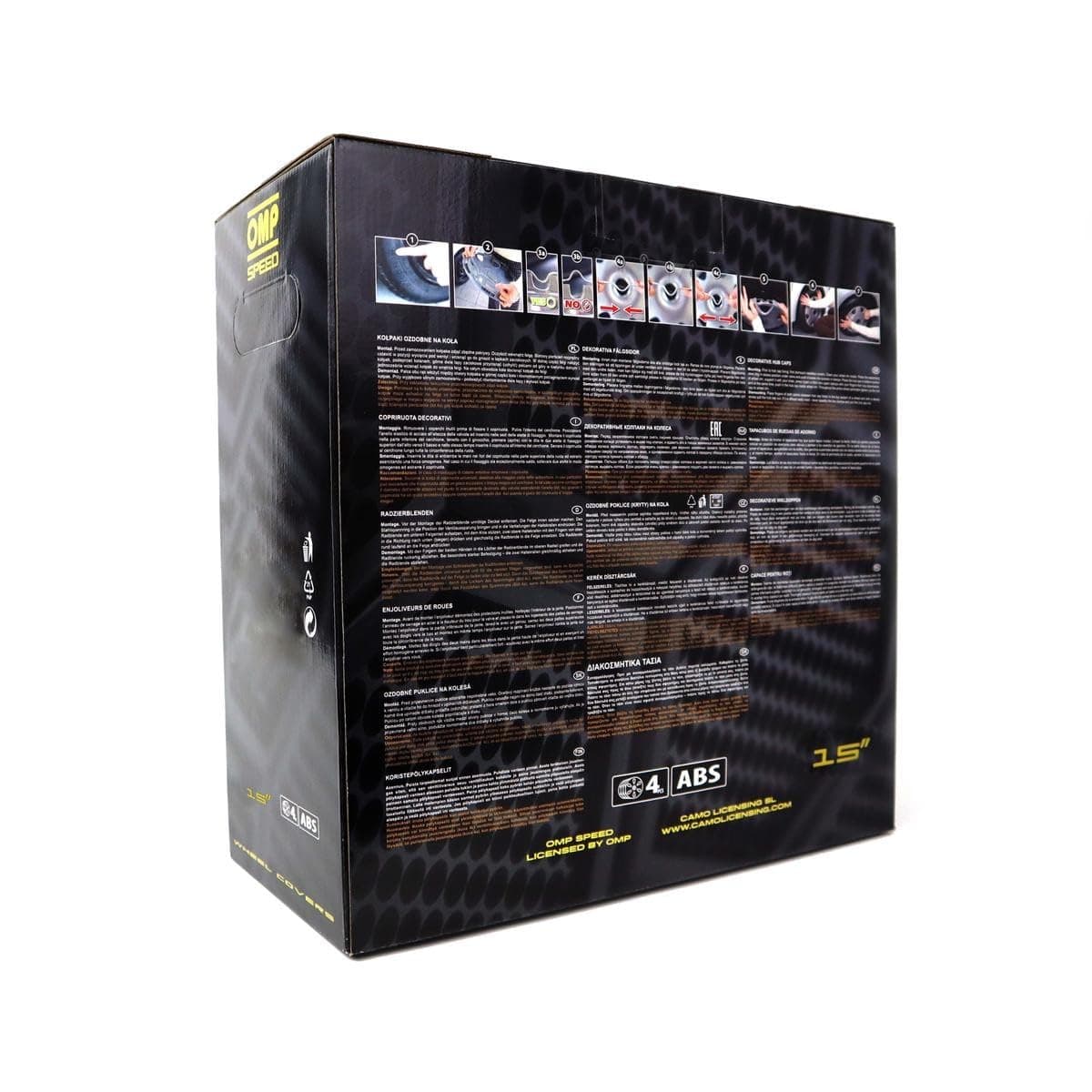 OMP SPEED SET 4 TAPACUBOS GHOST NEGRO/PLATA 15 PULGADAS — view 3
