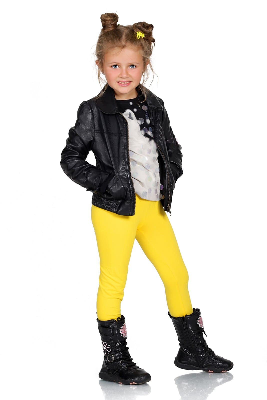 FUTURO FASHION Girls Children Full Length Plain Cotton Leggings Cycling Casual Wear Infant Trousers Leggings Solid Tights Pants for Kids — view 20