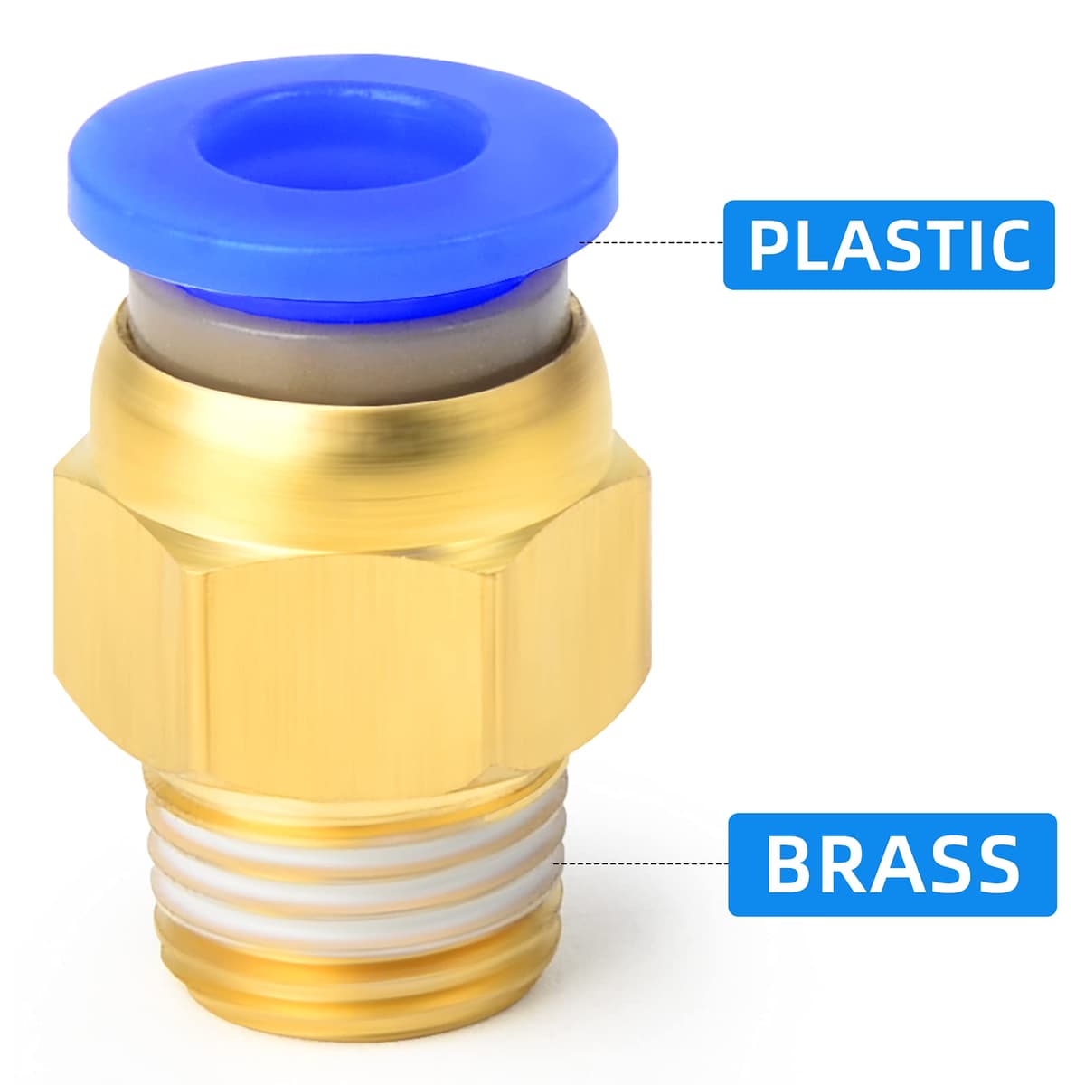 10 piezas de tubo de 10mm OD x 1/4 BSP macho recto de empujar para conectar neumáticos accesorios (PC10-02) — view 5