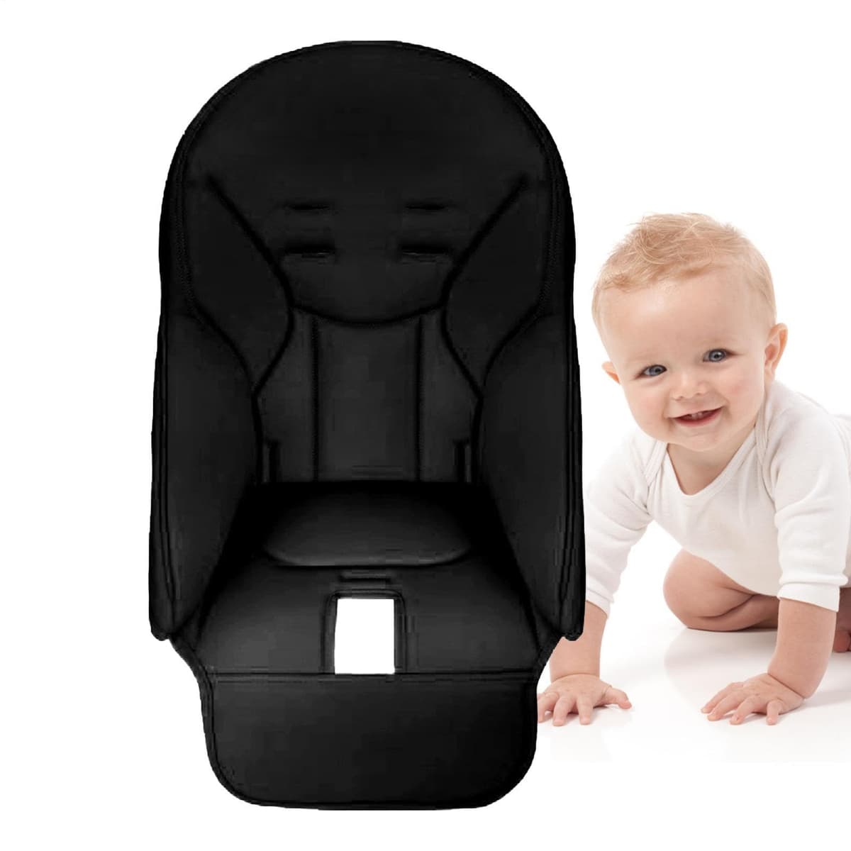 High Chair Cushion, Foldable Highchair Insert, Child Feeding Seat Cushion Cover, Travel High Chair Seat, Washable Non Slip Dining Seats Pad, for Daughter, Grandchild, Son — view 13