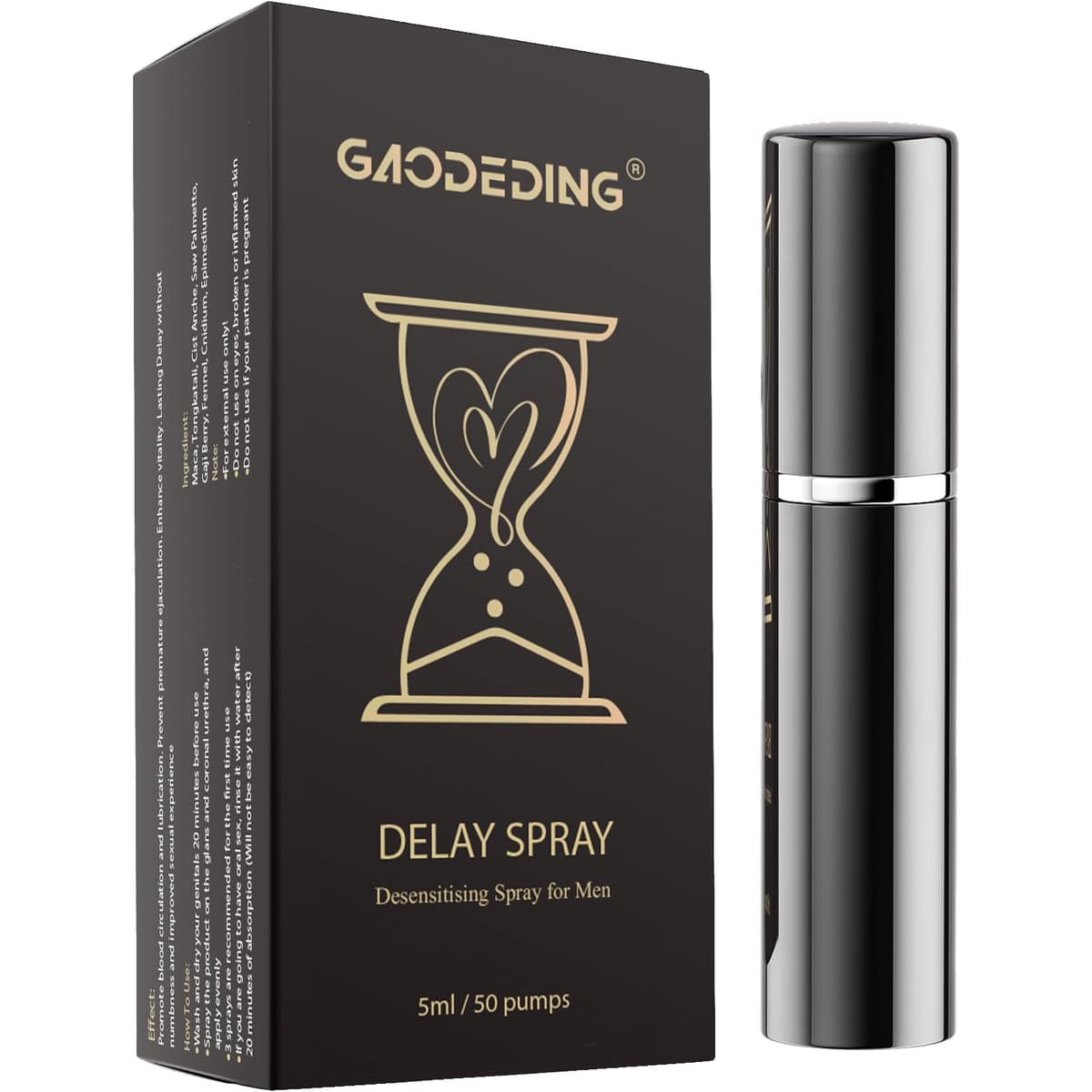 Spray Retardante Eyaculación - Prolonga el Placer y Dura Más en la Cama con Fórmula Desensibilizante de Acción Rápida, Envase Discreto y Portátil 5ml