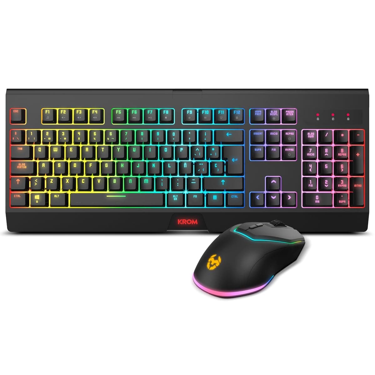 KROM Kalista - Teclado Gaming de Membrana RGB Rainbow, Formato 62%, Modo Gaming, N-19 Anti-ghosting, Windows | Mac, Layout español, Negro — view 19
