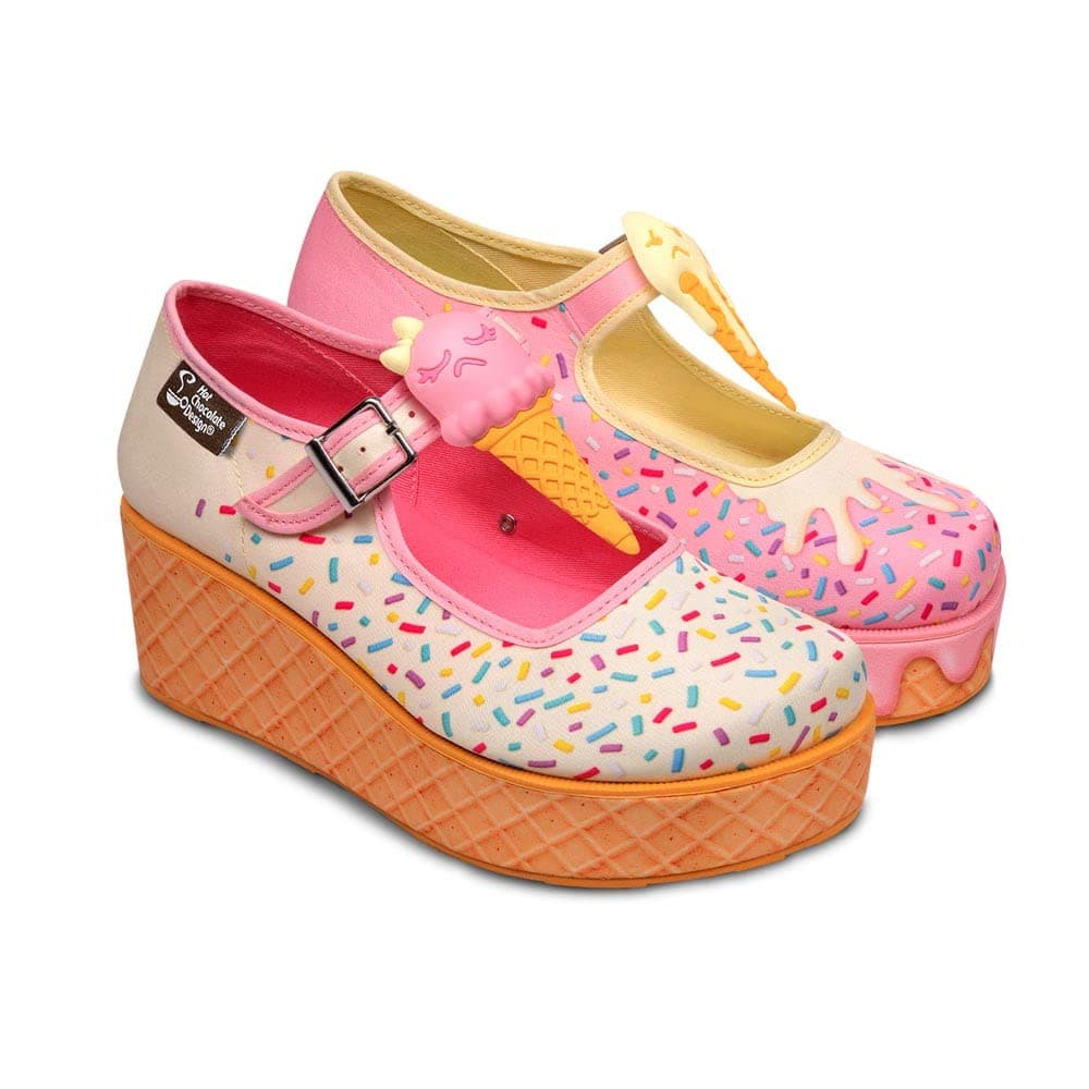 Hot Chocolate Design Chocolaticas Funky Canvas Women's Mary Jane Flat Shoes — view 51