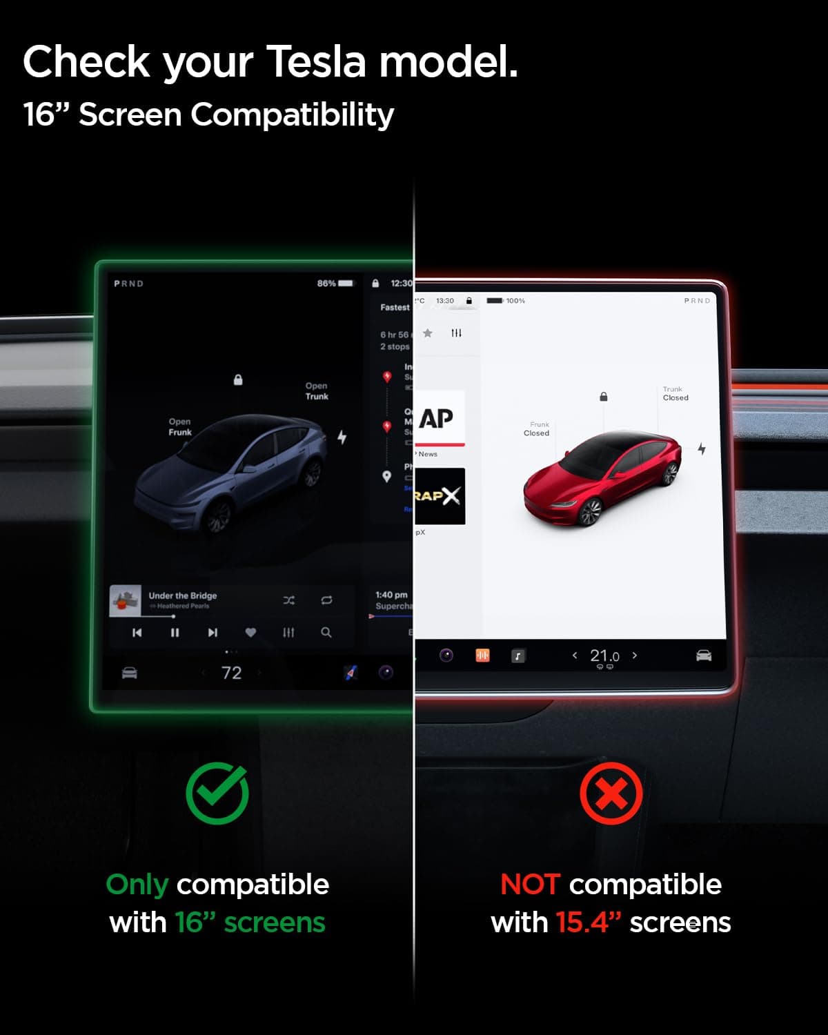Spigen Glas.tR EZ Fit Anti-Glare Matte Tempered Glass Screen Protector for Tesla Model Y L(2026), Model Y Standard(2026), Model Y Performance(2024-2026), Model Y Premium(2026) 16 inch - 1 Pack — view 3