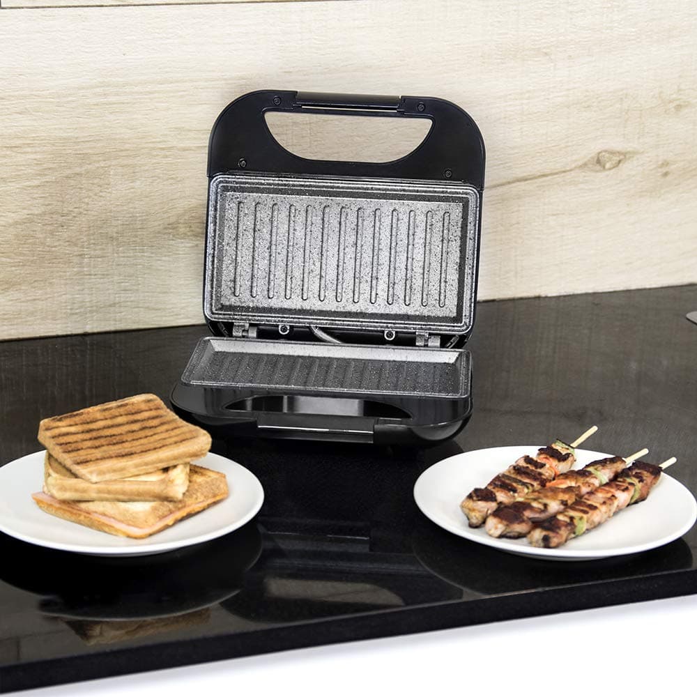 Cecotec Sandwich Maker with Non-Stick Coating Rock'nToast Square. 750 W, Stone Coating, Capacity for 2 Sandwiches and Grill Surface, Cold Touch Handle, Cable Catcher — view 8