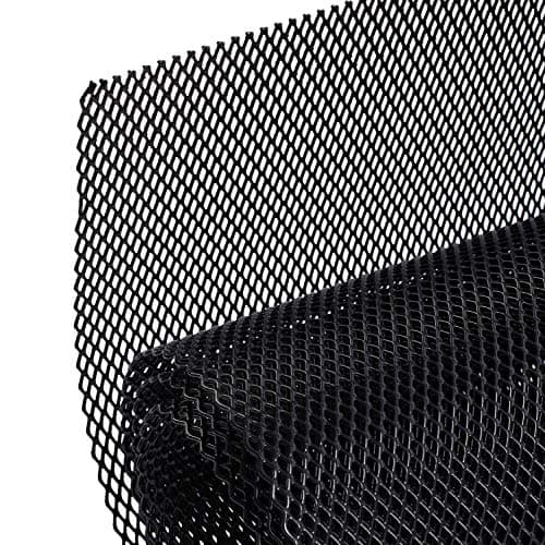 AggAuto Universal 40 inchx13 inch Car Grill Mesh - 100x33cm Aluminum Alloy Automotive Grille Insert Bumper 3x6mm Rhombic Hole, One of the Most Multifunctional Shape Grids Black