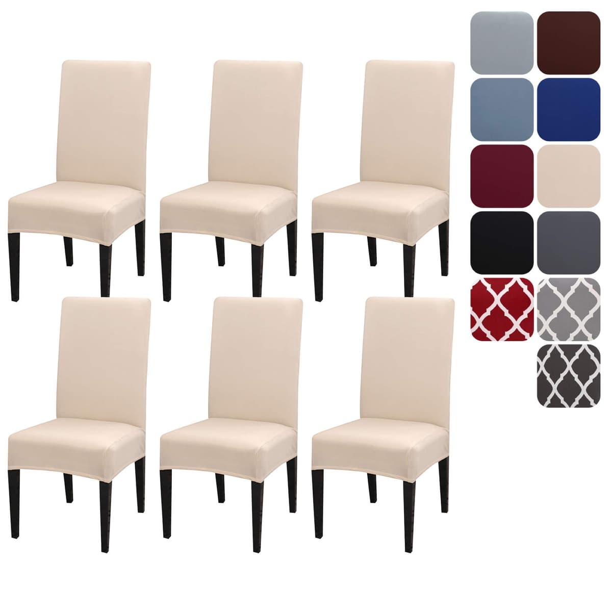 Dining Room Chair Covers Slipcovers Set of 4, Stretch Removable Washable Dining Chair Protector Decoration Cover Seat Slipcover for Hotel, Ceremony, Banquet, Kitchen, Restaurant, Home — view 36