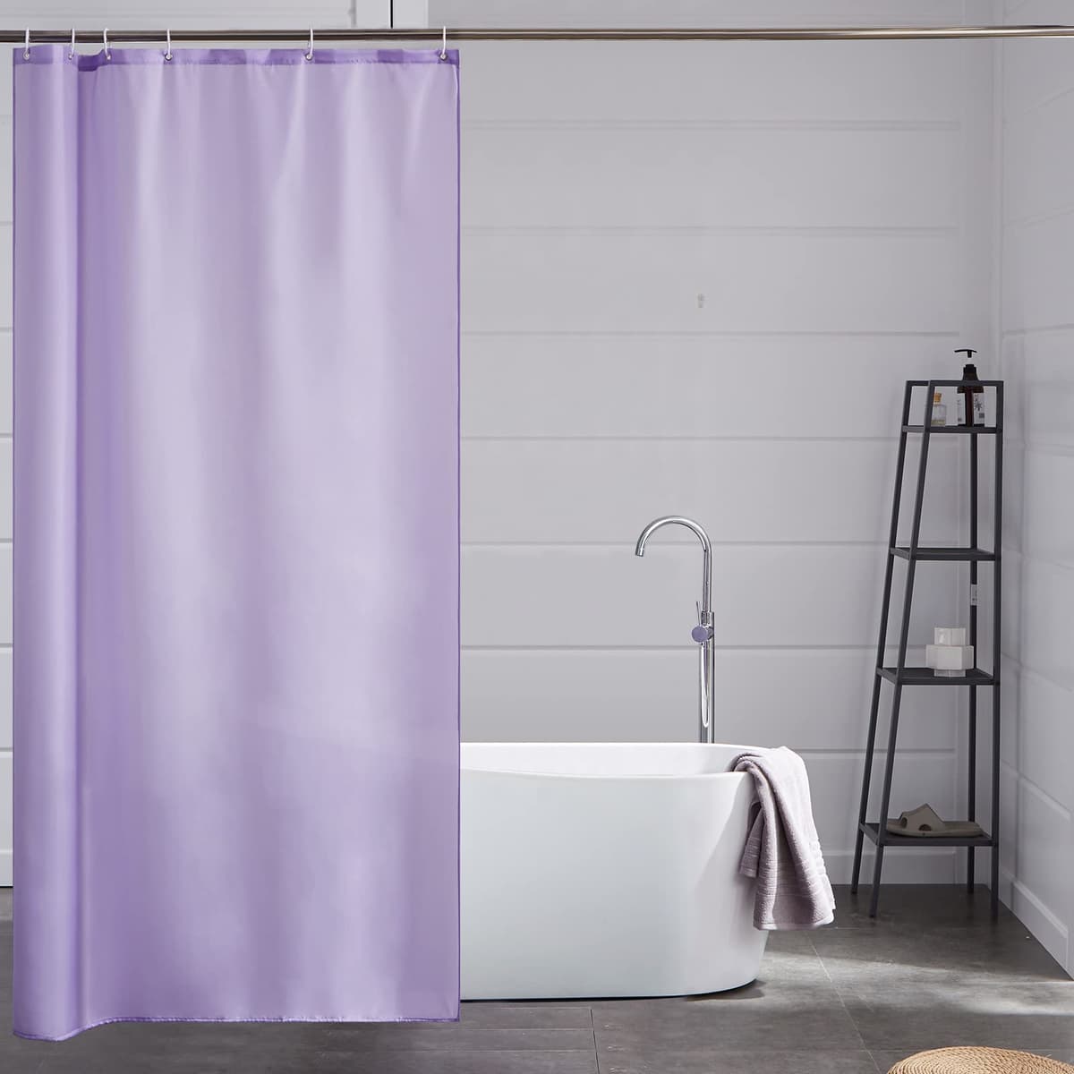 Furlinic Cortina Ducha 200x200cm Antimoho Impermeable Lavable Blanco Tela Poliéster Grandes Cortinas de Baño con 12 Aros de Cortina Ducha. — view 126