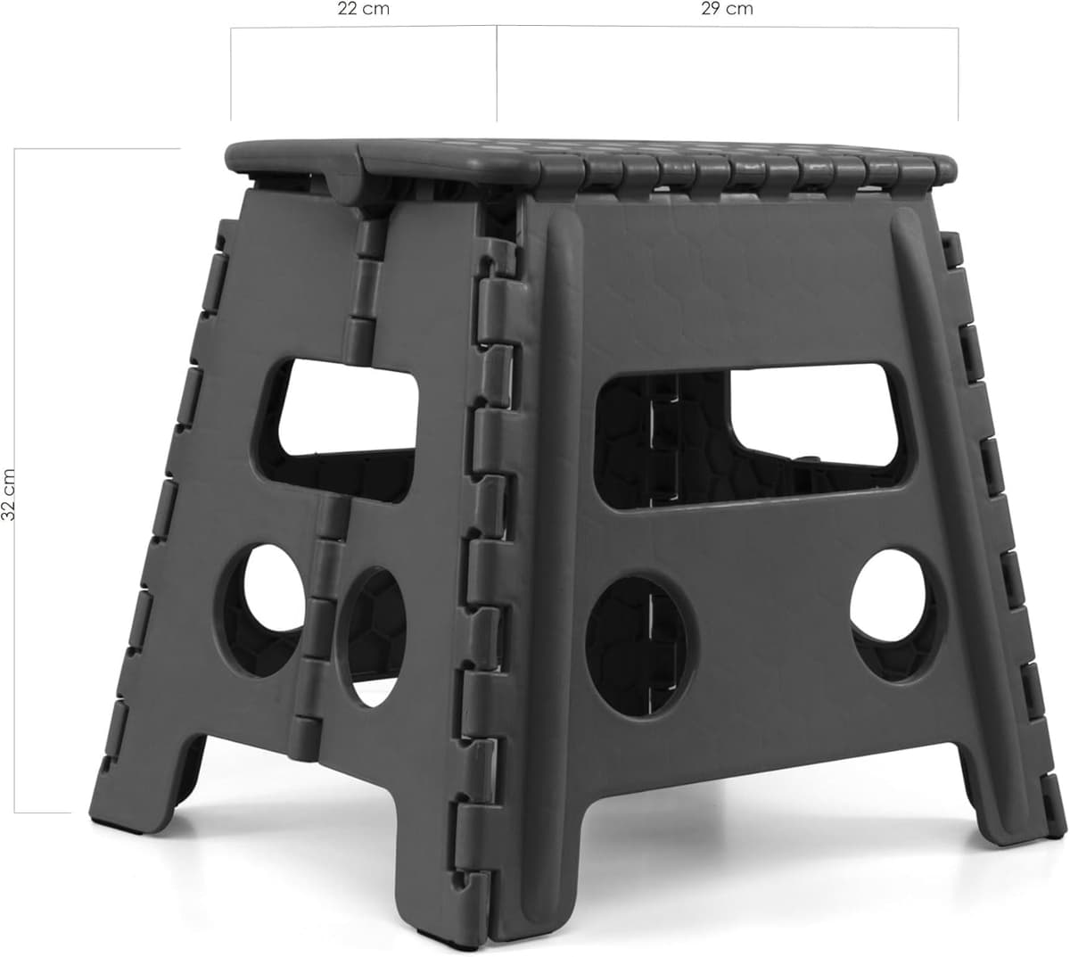 EASY SPEED Taburete Plegable,(29x22x32cm) Antideslizante Banco Plegable Portatil,Capacidad de Carga 150kg Banqueta Plegable, Hecho de Material Plástico PVC, Cocina, El Baño o El Dormitorio,Nergo — view 3