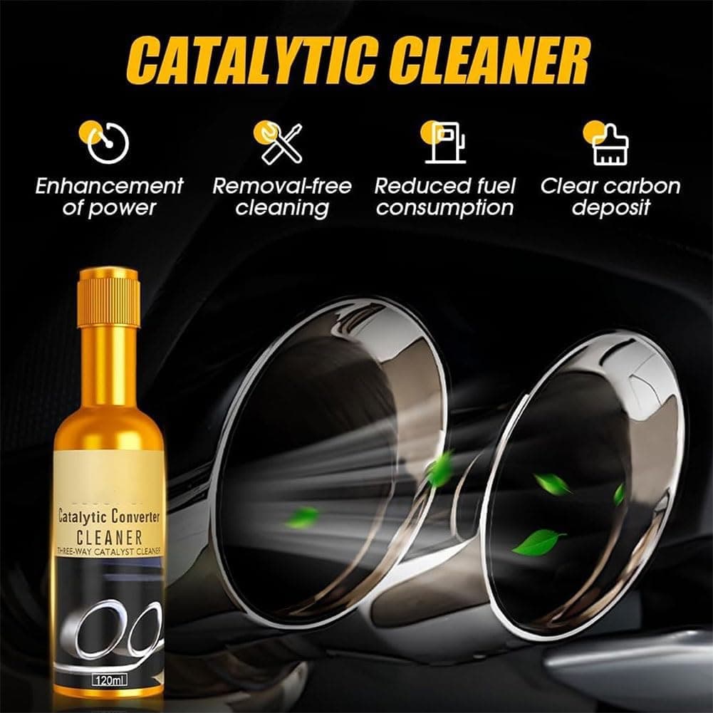 Catalytic Converter Cleaner Fuel System Additive for Gas and Diesel Vehicles Engine and Exhaust System Maintenance Easy Pour In 120ml (3 PACK) — view 2