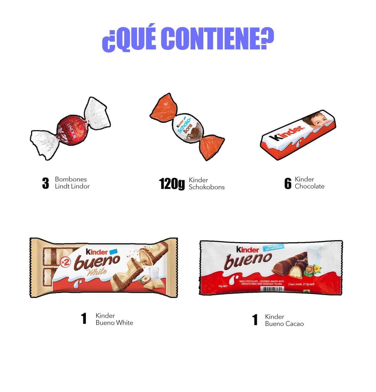 Corazon de Chocolate con Kinder Bueno, Shochobons, Chocolate y Bombones Lindt. Regalo Ideal para Parejas, Día de la Madre, Cumpleaños... [IAMI] — view 2