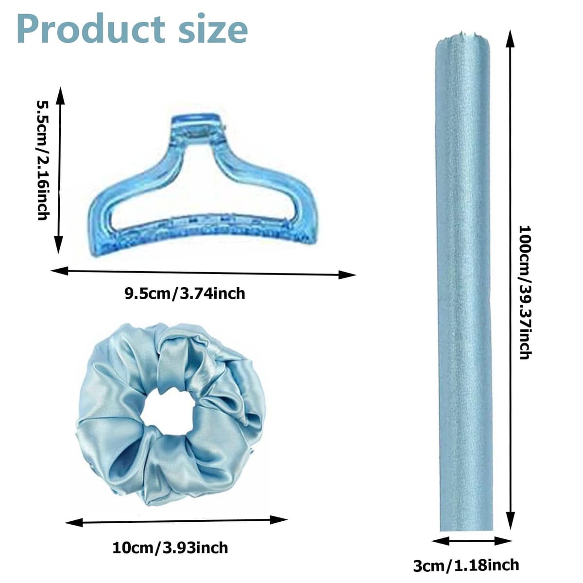 Rizador Pelo Sin Calor,palo de pelo rizado sin calor,Rizadores de Pelo Sin Calor Para Cabello Largo,Rizadores de Ondas Con Diadema Suave Para Dormir,adecuado para cabello medio y largo (Azul) — view 2
